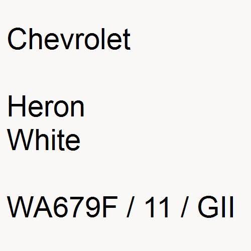 Chevrolet, Heron White, WA679F / 11 / GII.